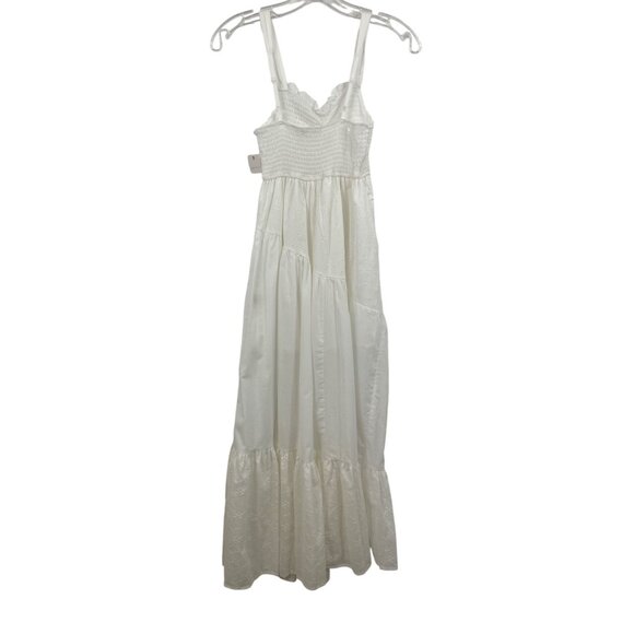 White Maxi Dress With Adjustable Straps & Smocked Bodice Ultra Flirt XS - Picture 6 of 11